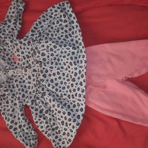 Babygirl Leopard and coral outfit